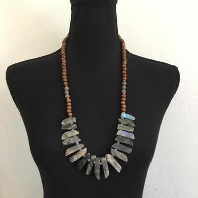 Beautiful Panacea Labradorite stone statement necklace