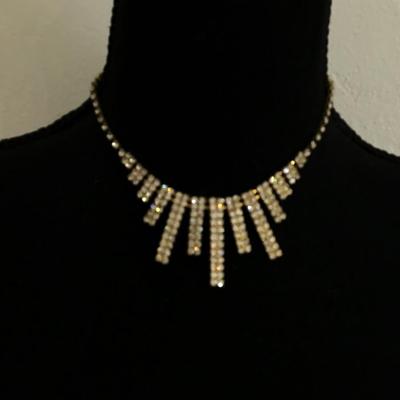 Gold tone, rhinestone necklace