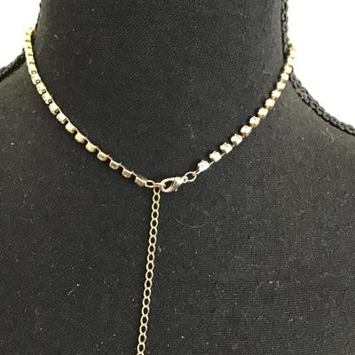Gold tone, rhinestone necklace