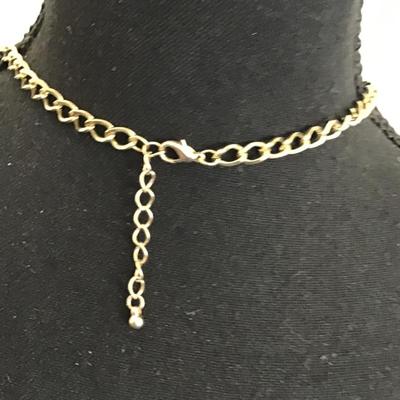 Gold tone, costume necklace