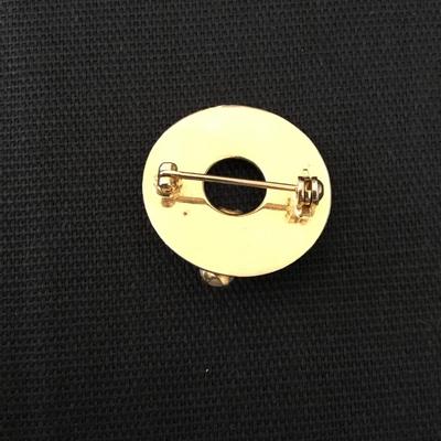 Mid century, gold tone, genuine, pearl brooch