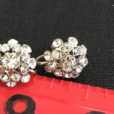 Rhinestone Screwback Earrings