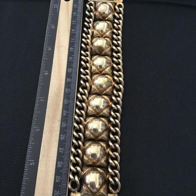 Vintage gold tone, big chunky heavy bracelet