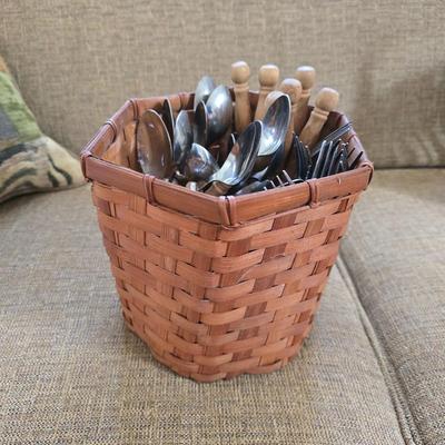Basket of silverware