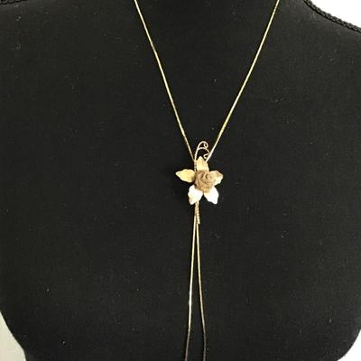 Winter vintage, gold tone slider necklace