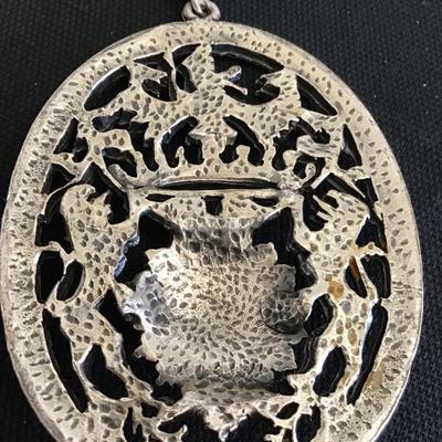 Griffin Dragon Crest Pendant 800 Fine Silver Vintage