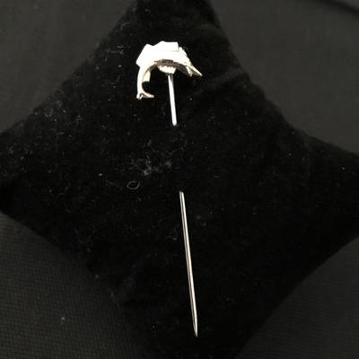 Vintage, silver, toned, swordfish, pin