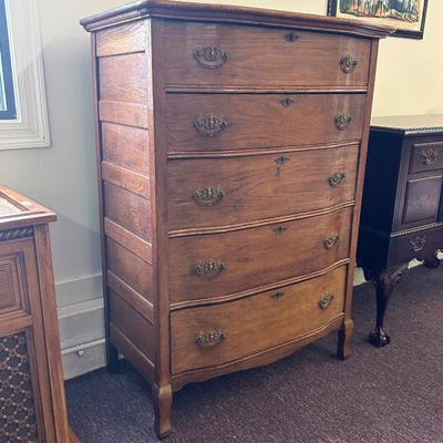 Vintage Solid Five Drawer Chest of Drawers