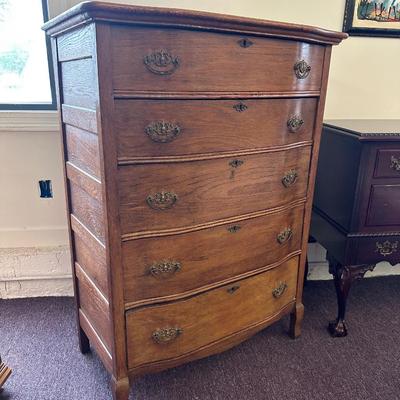 Vintage Solid Five Drawer Chest of Drawers