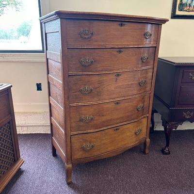 Vintage Solid Five Drawer Chest of Drawers