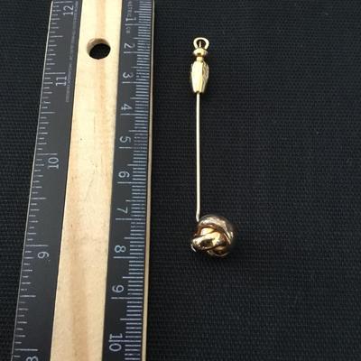 Vintage gold toned nodded ball pin