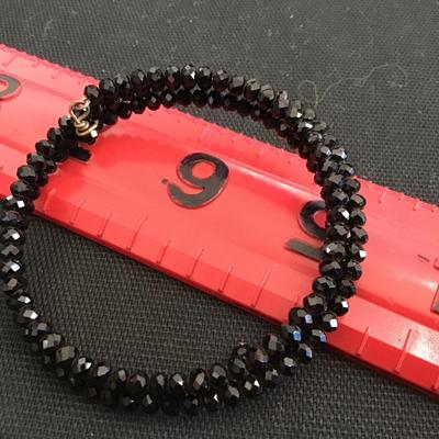 Black Faceted Glass Bracelet