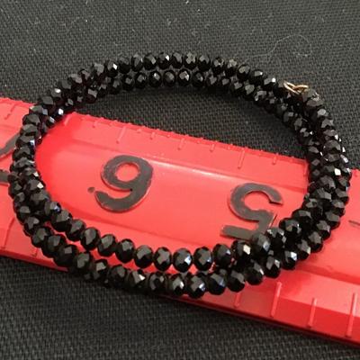 Black Faceted Glass Bracelet
