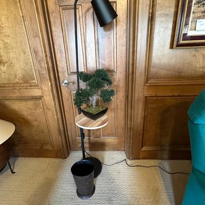 Decor - Black floor lamp and bonsai
