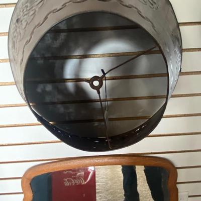 LARGE METAL LAMPSHADE AND A WALL MIRROR