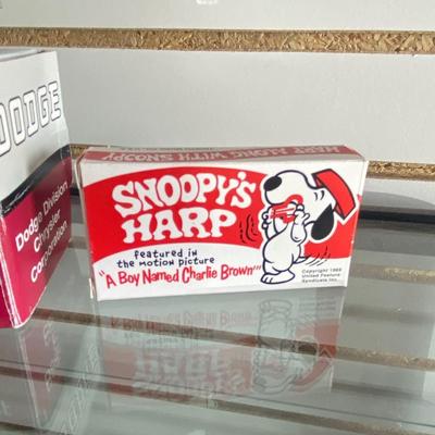 1936 DIE CAST DODGE TANKER TRUCK COIN BANK AND VINTAGE NIB SNOOPY’S HARP