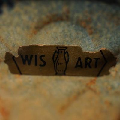WISCONSIN ART POTTERY/ PITTSVILLE POTTERY VASE W/ DECO STYLE LADY FIGURINES
