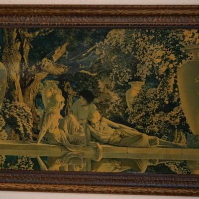 MAXFIELD PARRISH "THE GARDEN OF ALLAH" 1918 IN ORIGINAL DECO FRAME