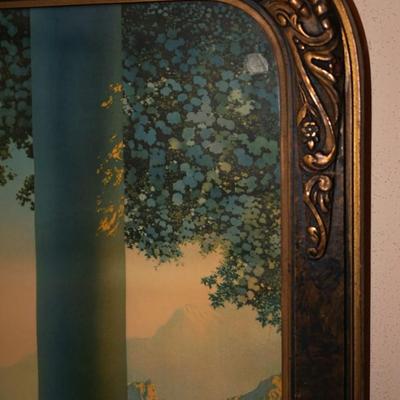 MAXFIELD PARRISH "DAYBREAK" IN ORIGINAL ART DECO FRAME EARLY 1900'S