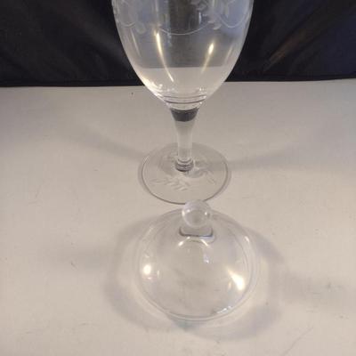 Etched Glass Pedestal Apothecary Jar with Lid