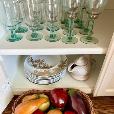 Breakfast Room - Wood Fruit, Mexican Glassware, Pier One Plates