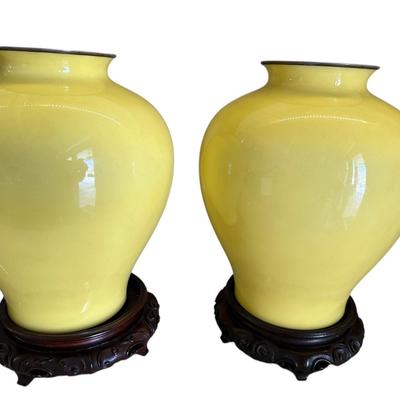 Home Decor - Early 20th Century Japanese Cloisonne Vase - Custom by J Ando 1930 Tokyo w/ travel boxes