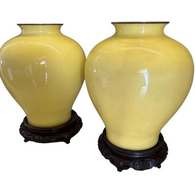 Home Decor - Early 20th Century Japanese Cloisonne Vase - Custom by J Ando 1930 Tokyo w/ travel boxes