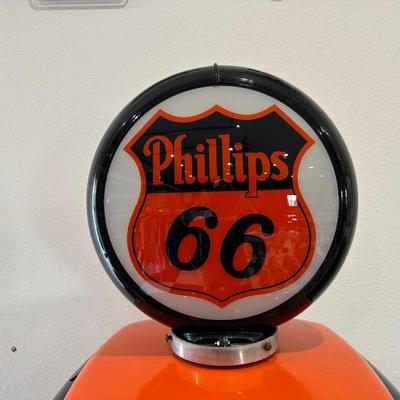 AUTHENTIC RETRO PHILLIPS 66 GAS PUMP WITH GLOBE