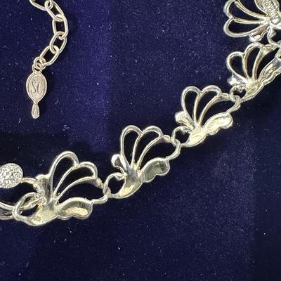 VINTAGE SARAH COVENTRY FROSTED FEATHERS LINK NECKLACE, RETRO ELEGANT RHINESTONE SWEATER CLIP AND ROUND GOLD TONE BROOCH