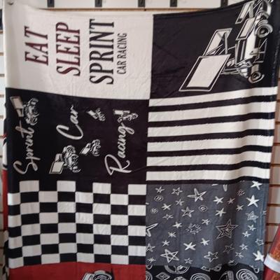 SUPER SOFT EAT SLEEP SPRINT CAR RACING THROW BLANKET