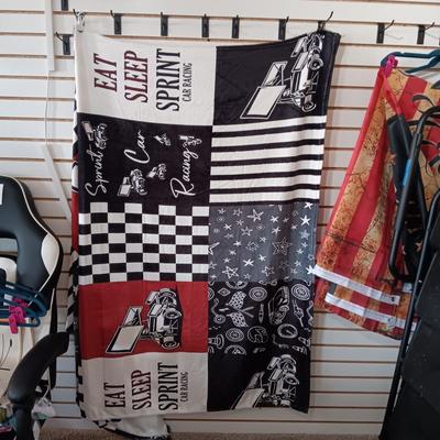 SUPER SOFT EAT SLEEP SPRINT CAR RACING THROW BLANKET