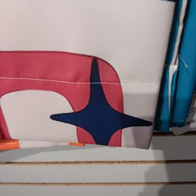 2 RETRO MATERIAL CURTAIN PANELS