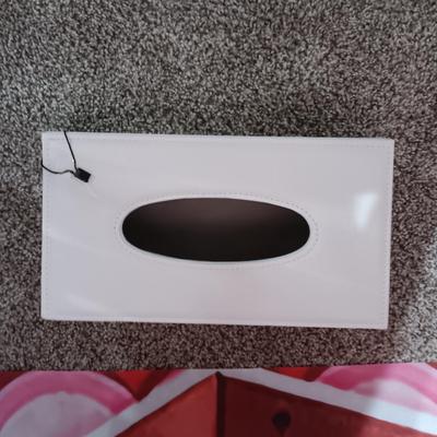 NYLON VALENTINE FLAG/BANNER AND A LEATHER LIKE KLEENEX BOX