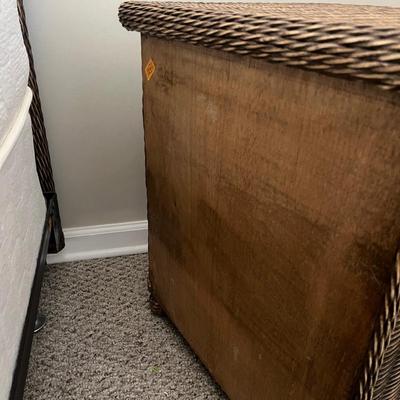 Wicker Queen Headboard with Bed Frame & Matching Nightstand (GB-MG)