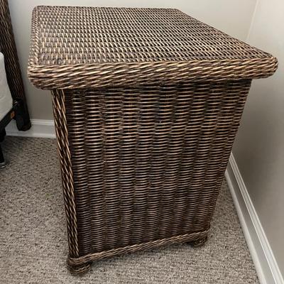 Wicker Queen Headboard with Bed Frame & Matching Nightstand (GB-MG)