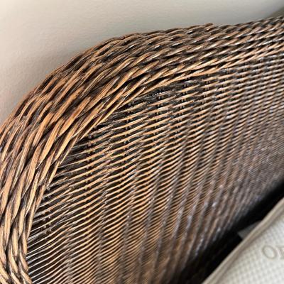 Wicker Queen Headboard with Bed Frame & Matching Nightstand (GB-MG)