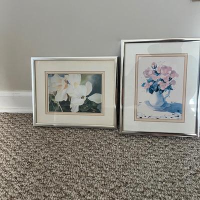 Three Metal Framed Pieces of Floral Art (GB-MG)