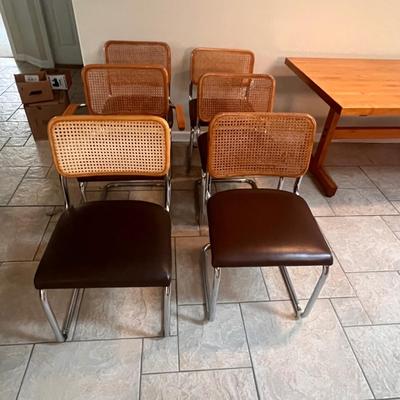 Mid Century Modern Rattan Back Dining Chairs (K-RG)