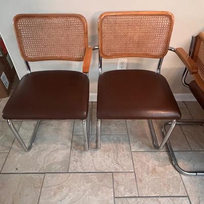 Mid Century Modern Rattan Back Dining Chairs (K-RG)