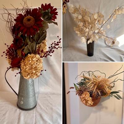 Assortment of Faux Floral Arrangements with Dried Flowers & More (PB-RG)