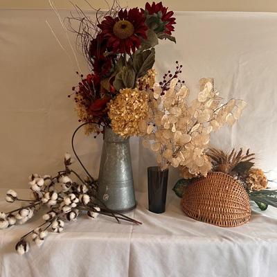 Assortment of Faux Floral Arrangements with Dried Flowers & More (PB-RG)