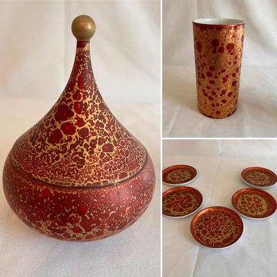 Rosenthal “Gold Fire” Series Lidded Dish & More (PB-RG)