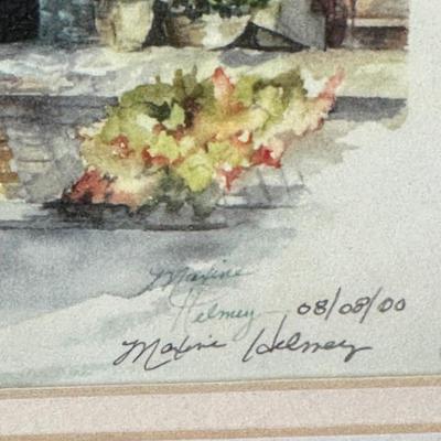 Signed Maxine C. Helmey Framed Watercolor Print