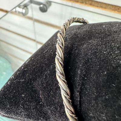VINTAGE SILVER TWIST ROPE BRACELET/BANGLE AND RETRO STERLING SILVER OVAL CENTERED TURQUOISE RING