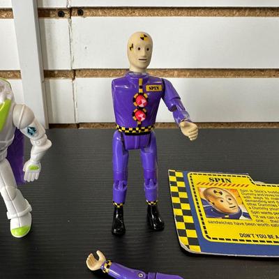 CRASH TEST DUMMY, BUZZ LIGHTYEAR & GREEN ARMY MAN