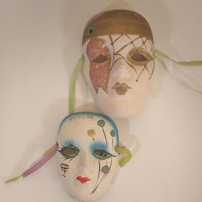 LOT 159D: Masquerade Masks, Jewelry Box, and Art Piece