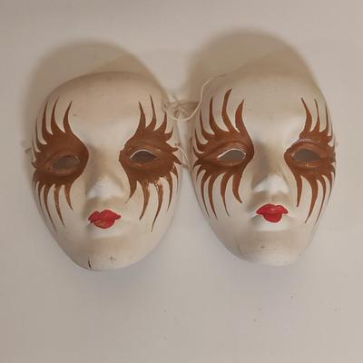 LOT 159D: Masquerade Masks, Jewelry Box, and Art Piece