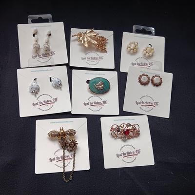 CLIP ON EARRINGS AND BROOCHES