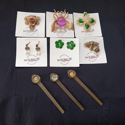 CLIP ON EARRINGS, BROOCHES AND LETTER OPENERS