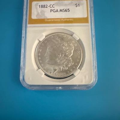 1882 CC Morgan Silver Graded MS65